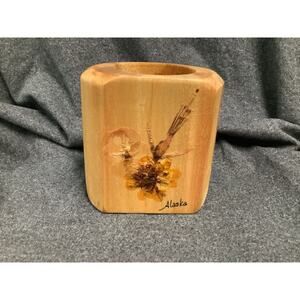 Handcrafted aspen wood votive, tealight candle holder
